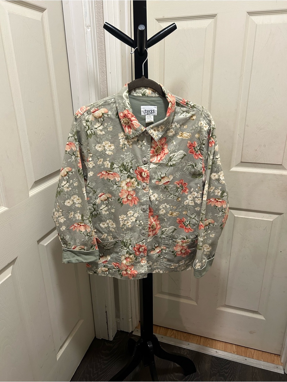Vintage 90s Teddi Cottagecore Floral Chore Jacket